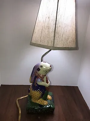 Vintage Handpainted Bunny Rabbit Lamp W/Shade MacKenzie Childs Style. • $49.99