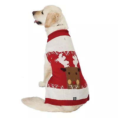 $21.95 • Buy SALE Petrageous Dog Christmas Red Sweater Rudolph Reindeer Winter Snow XS S M L