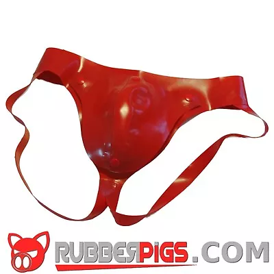 Red Rubber Codpiece Jockstrap GAY FETISH INTEREST • £40