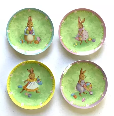 Design Design Easter Bunny Rabbit Egg Appetizer Plates Boxed Set Of 4 Porcelain • $9.95