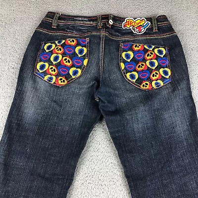 AKADEMIKS Jeans Size 30 Denim Embroidered HIP HOP URBAN Skulls Hearts Goth • $29.94