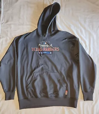 Vintage Majestic Texas Rangers Thema Base  Hoodie Men Size 2X World CHAMPS • $29