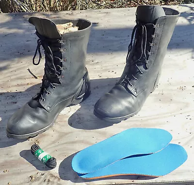 Vintage Czech Army M90 Military Black Leather Combat Boots | US Mens Size 13 W • $24