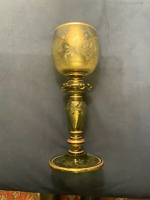 Vintage Guilded Etched Murano Whine Goblet • $70