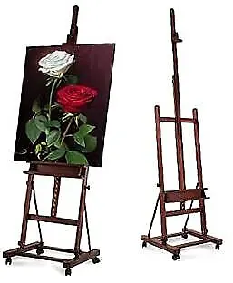  Premium H Frame Easel 75  To 146 H Large H Frame Easel With Wheels Walnut • $193.13