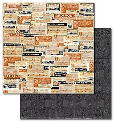 HAPPY HAUNTING LABELS 12x12 Dbl-Sided (2pc) Scrapbook Papers • $1