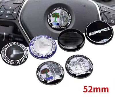 52mm 3D Car Steering Wheel Emblem Logo Badge Cover Sticker ABS For Mercedes Benz • $10.99