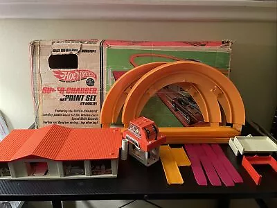 Vintage 1968 Sprint Set HOT WHEELS Super-charger MATTEL Car Racing Track W/ Box • $40