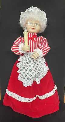 Vintage Telco Motionettes Christmas Mrs Claus Musical Light Up Figure 1990 Read • $24