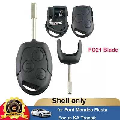  For Ford Mondeo Fiesta Focus KA Transit Remote Key FOB Shell With FO21 Blade 3B • $9.85