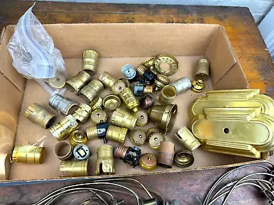 49 Vintage Lighting Parts 12 Lamp Shade Holders & 7 Bulb Shade Holders = 68 Pcs • $48