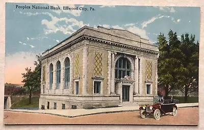 L221 Postcard Pennsylvania PA Peoples National Bank Ellwood City • $5.99