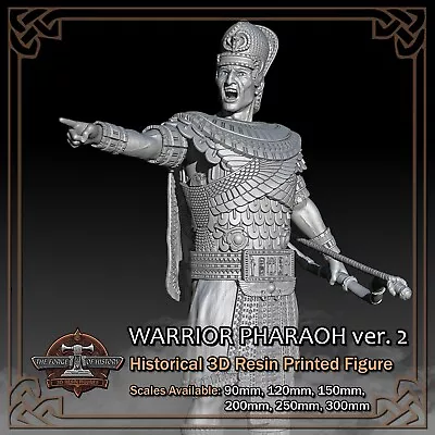 Egyptian Warrior Pharaoh 2 - 3D Resin Printed Figure Model - Scale 90mm To 300mm • £22.74