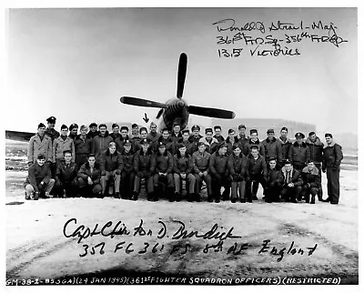 Don Strait & Clinton Burdick Wwii Ace Signed 8x10 Photo 356th Fighter Group • $129.95