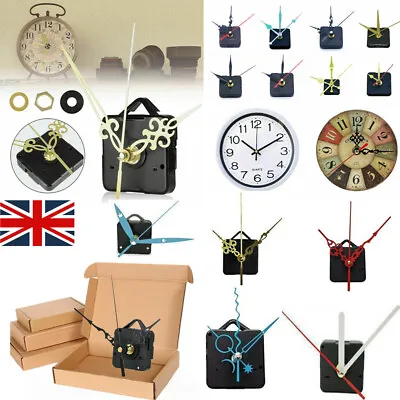 DIY Quartz Clock Movement Mechanism Sweep Silent Wall Repair Replacement Set UK • £5.21