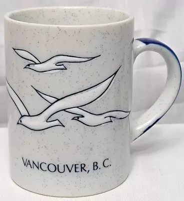 Vintage Otagiri Vancouver B.C. Blue Speckled Seagull Seabird Coffee Cup Mug • $20