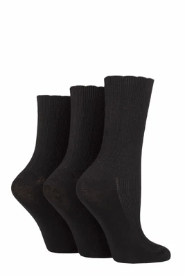£10.99 • Buy Ladies 3 Pair Elle Ribbed Bamboo Socks With Scallop Top