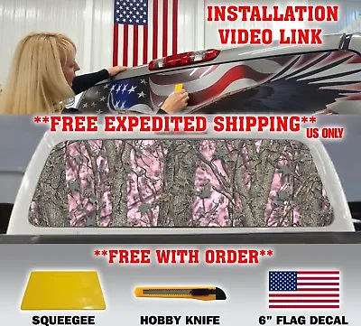 $52.45 • Buy Pink Camo Camouflage Pickup Truck Rear Window Graphic Decal Tint Hunter