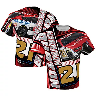 Men's Checkered Flag White Harrison Burton Motorcraft Sublimated Dynamic Total • $34.99