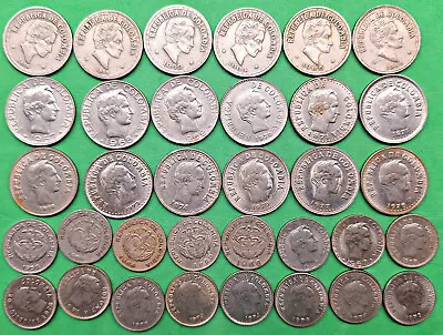 Lot Of 35 Different Old Colombia Coins 1956-1979 Vintage World Foreign 2 Of 3  ! • $7.38