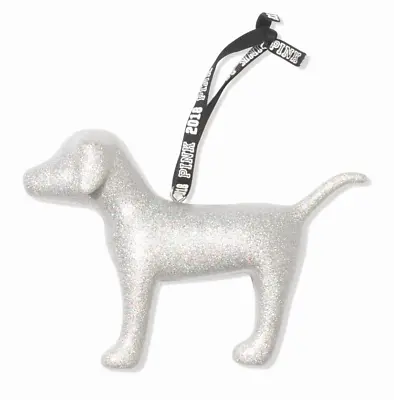 Victoria's Secret Pink Mini Dog Ornament Bling Silver Glitter Limited Edition  • $30.16