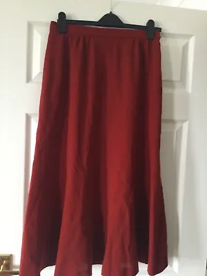 VINTAGE JAEGER Skirt Red Size 14 Wool Blend 1980s • £19.99
