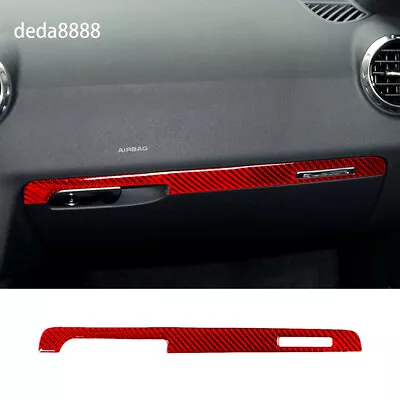 Red Carbon Fiber Co-pilot Dashboard Panel Trim For Audi TT 8n 8J MK123 2008-2014 • $21.42