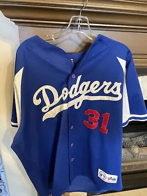 Vintage LA Dodgers Mike Piazza #31 Jersey Majestic MLB Mens XL • $50