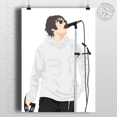 LIAM GALLAGHER Oasis Knebworth 2022 Live Minimalist Poster Posteritty Art Print • £10