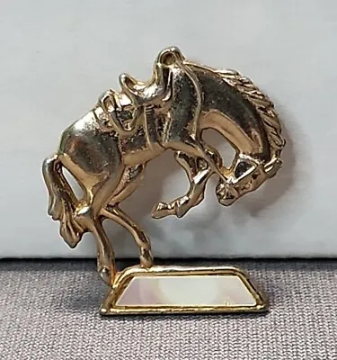 Vintage Western Horse Bucking Bronco Equestrian Gold-tone Brooch Pin 1.5  • $13.50