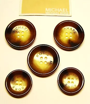 MICHAEL KORS Replacement Buttons 5 Extra Large Horn Effect Buttons Good Cond. • $26.95