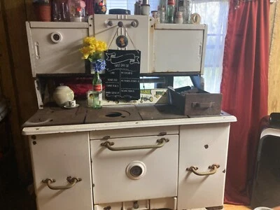 $500 • Buy Antique Home Comfort Wood Burning Cook Stove Wrought Iron Range Company