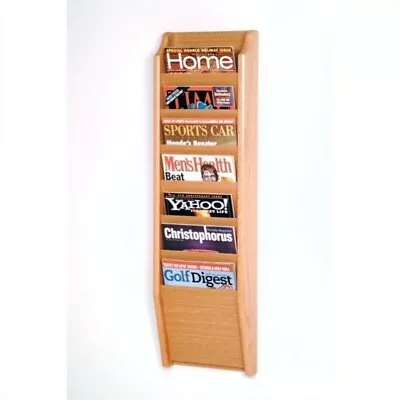 Wooden Mallet 7 Pocket Magazine Wall Rack In Light Oak • $96.59