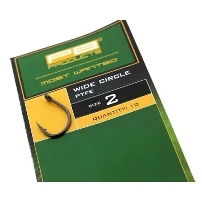 PB Products Wide Circle Hook PTFE 10pcs Terminal Tackle - All Sizes • £6.99