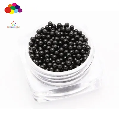 1000 Pcs 12g Glass Black Micro Beads Small No Hole 1.5-2mm Nail Art Caviar • $0.99