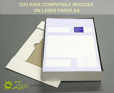500 SAGE COMPATIBLE INVOICES ON LASER PAPER A4 210 X 297mm • £20