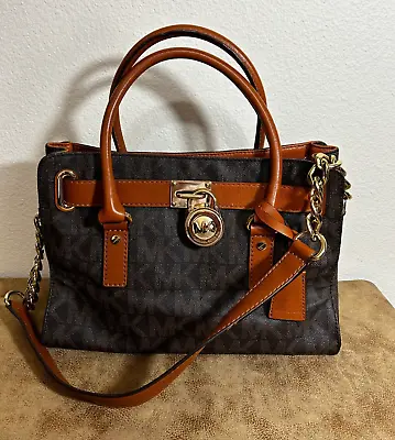 MICHAEL KORS Hamilton Purse Medium PVC Satchel Signature Logo 30T2GHMS3B 2331 • $54.99