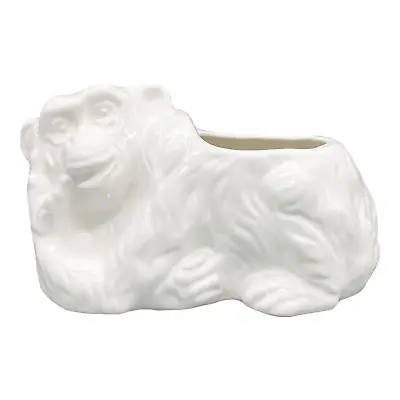 20th Century Italian White Ceramic Monkey Planter • $175