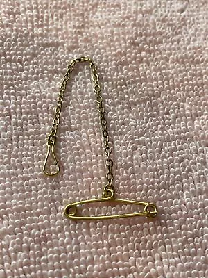 9ct Gold Edwardian Safety Chain For Brooch Antique Pin For Jewellery Antique • £8