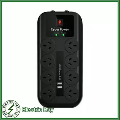 CyberPower 8-Way Outlet Surge Protector Power Board 2xUSB IPhone Charge 2.4A NEW • $35