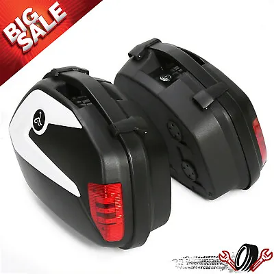 Motorcycle Hard Side Box Saddle Bags For Honda Harley Yamaha Touring Sport Bike • $178