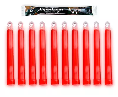 10 (TEN) - 12 Hour 6” Military ChemLight (15cm) Red Lightstick Cyalume Branded • $31.76