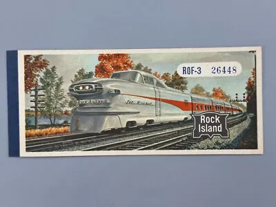 1950s ROCK ISLAND RAILROAD Jet Rocket Train TICKET Original Vintage  • $14.95