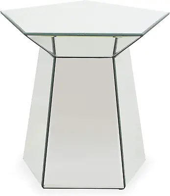 Andre Modern Pentagon Accent Table With Mirrored Finish • $98.99