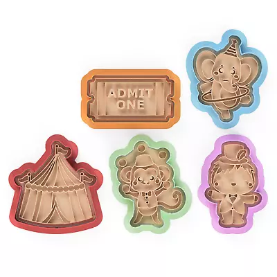 Circus Theme Cookies Cutters & Stamps Birthday Animals  • $8.10