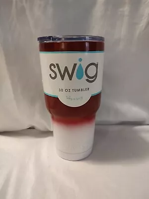 🔥 SWIG Maroon And White 30 Oz Tumbler New Condition Tea Coffee Soda Ice +Lid • $24
