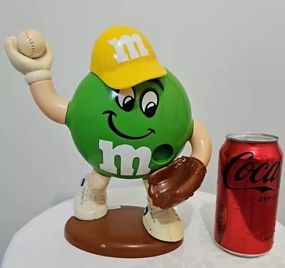 Rare  M&M Green Baseball  Pitcher Candy Dispenser With Rare Yellow Hat • $70