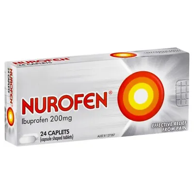 $15.50 • Buy Nurofen Pain & Inflammation Relief 24 Caplets Ibuprofen 200mg Body Pain Fever