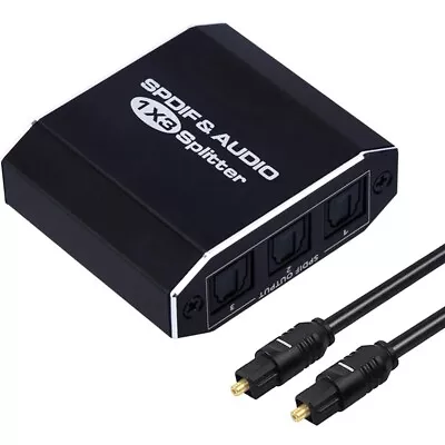 Di1X3 Spdif Toslink Optical Fiber Audio Splitter 1 In 3 Out Aluminum Alloy K6R5 • $18.76