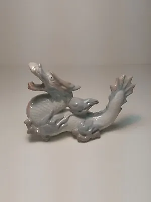 VTG Hand Painted Ceramic Mythical Foo Luck Dragon Statue - Japanese / Chinese  • $24.99